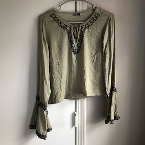 Earthbound Bell sleeve crop top